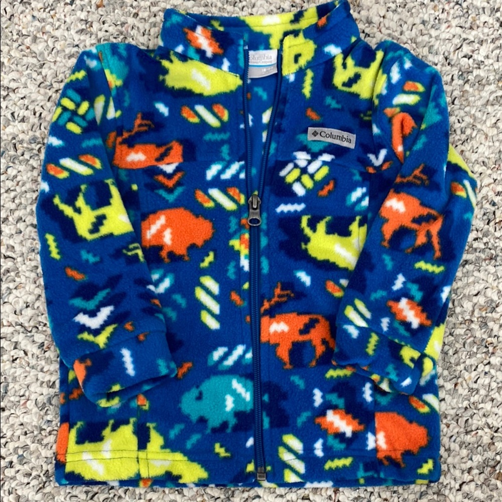 Columbia Blue and Orange Fleece Jacket Vibrant Design